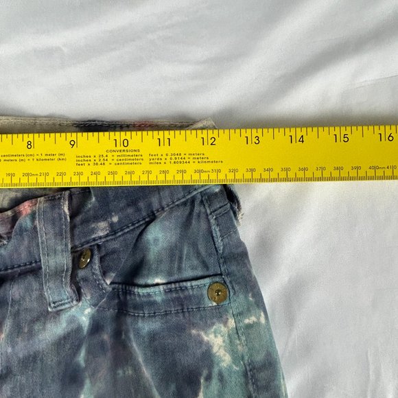 True Religion Jeans Women 24x28.5 Halle Tie Dye Blue Skinny Ankle Stretch - Picture 6 of 15
